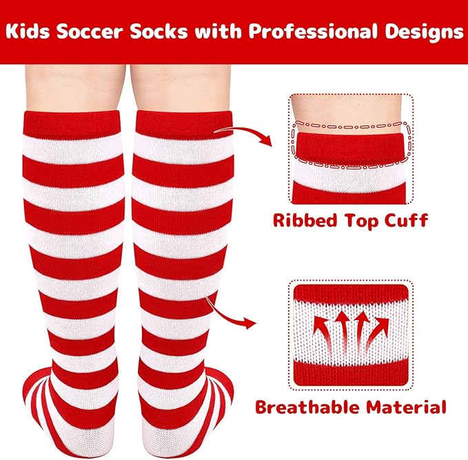 Olreco 1 Pack Toddler Kids Youth Soccer Socks Girls Boys Baseball Socks Youth Knee High Softball Football Accessories Cotton