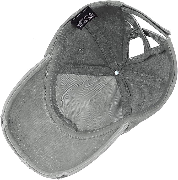 Womens Criss Cross Ponytail Baseball Cap Distressed Ponytail Hat High Messy Bun Trucker Ponycap for Outdoor Sports