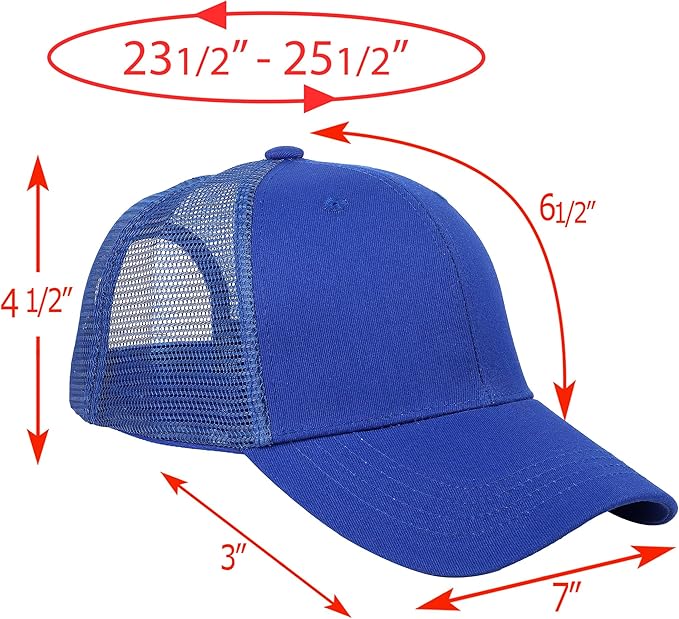 Falari Trucker Hat Baseball Cap Structured Plain Design 6 Panel, Adjustable Size