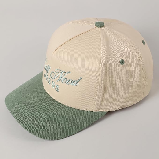 MIRMARU Two-Tone Vintage Canvas Trucker Hats for Men & Women, Adjustable Size Baseball Caps with Trendy Embroidered Design