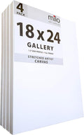 milo Stretched Artist Canvas | 18x24 inches | 4 Pack | 1.5” inch Thick Gallery by milo