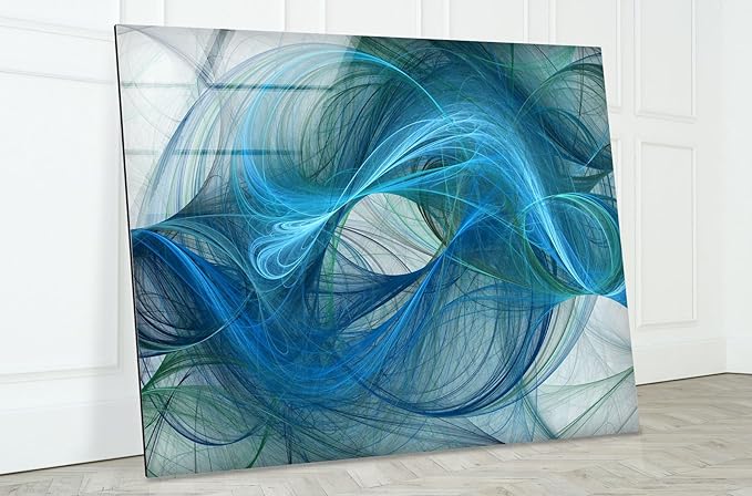 My Photostation.com Round 24'' Blue Energy Abstract Wall Art – Fluid Motion - Image 8