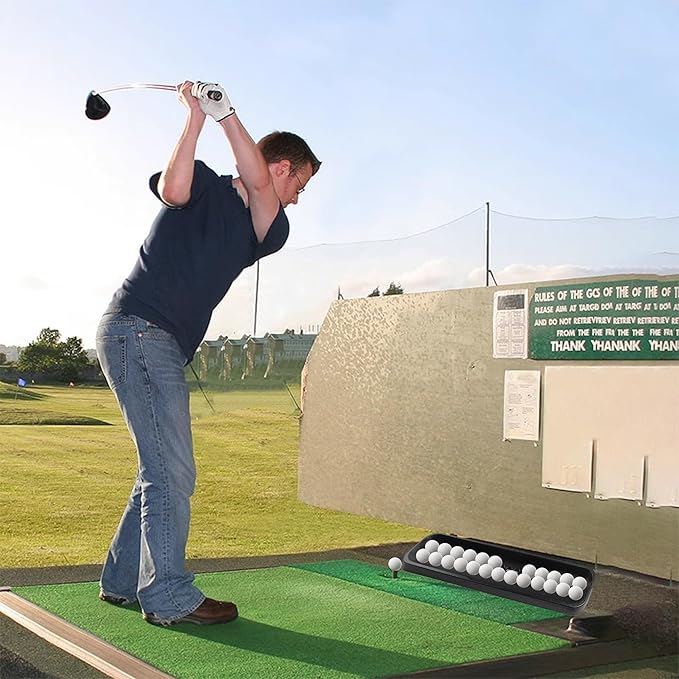 Commercial-Grade Golf Ball Tray, Holds 100 Balls, Features a Durable, high-Strength Plastic Base, and is Compatible with All Hitting mats.