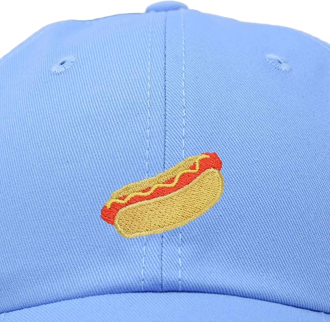DALIX Hot Dog Hat Embroidered Mens Womens Baseball Cap