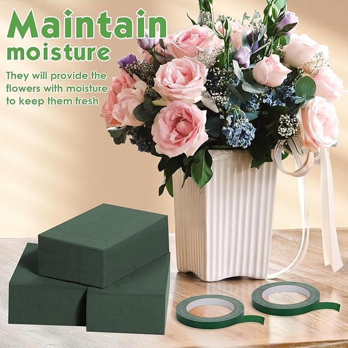 MAPVOLUT 10 Pcs Green Floral Foam Blocks - 12mm x 65.62ft - Image 2
