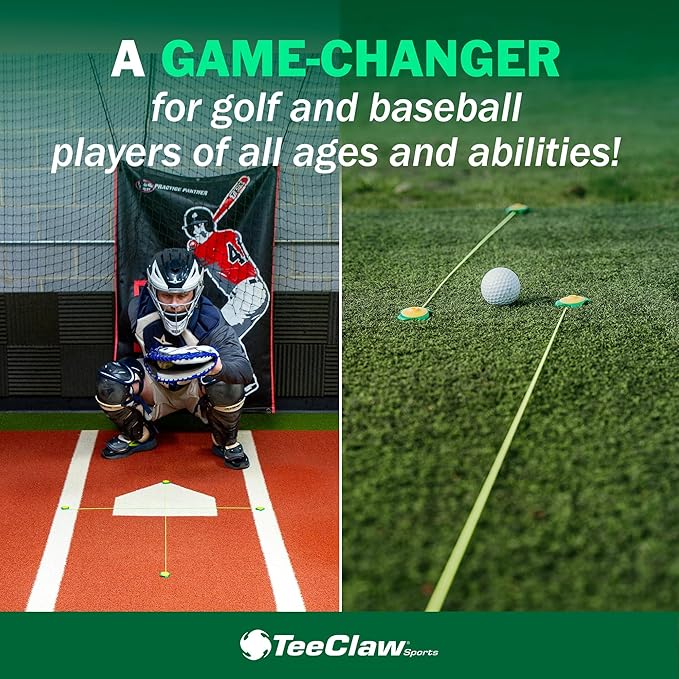 Tee Claw Golf Tee Holder, Golf Mat Tee, Golf Alignment String, Baseball Agility Training for Indoor and Outdoor, Made in The USA.