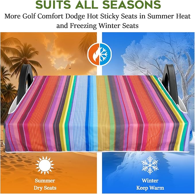 Golf Cart Seat Covers Club Car Golf Cart Accessories for Men Women Golf Carts Seat Towel Blanket 2-Seat Golf Cart Decorations