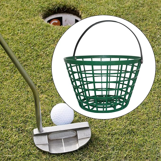 SM SunniMix Unbreakable Golf Ball Basket, Golfball Container with Handle Ball Holder Contains 25/50/100 Balls Range Accessories
