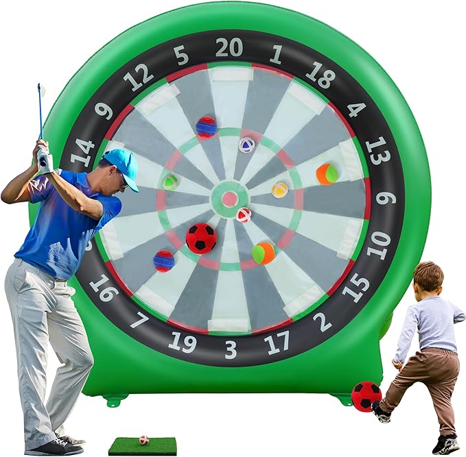 6FT Inflatable Dartboard, Giant Kick Darts Soccer Darts Golf & Throw Dart by KIKILIVE