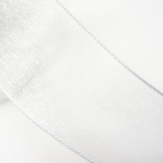 CT CRAFT LLC Sheer Organza Wired Ribbon 2.5" x 50Yards White - Image 4