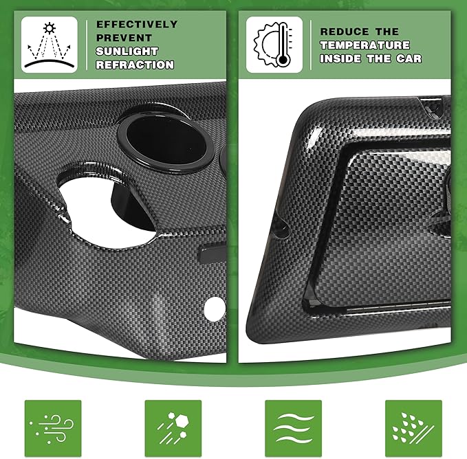 ECOTRIC Golf Cart Dash Board Cover Assembly Carbon Fiber Style Compatible with 1982 and Up Club Car DS Golf Cart