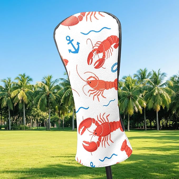 Golf Headcovers Fits Driver Hybrid Fairway 3/5 Wood, Waterproof PU Leather Golf Club Protector, Ideal Sports Accessories & Golfer Gift Colorful Geometry