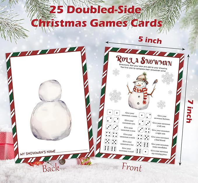 Roll A Snowman Game, Christmas Dice Games - Image 2