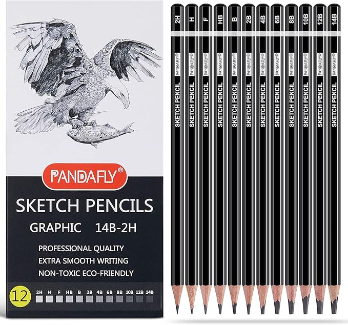 PANDAFLY Professional Drawing Sketching Pencil Set by PANDAFLYArtSupplies