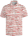 Golf Polo Shirts for Men Funny Print Short Sleeve Golf Shirts Performance Golf Polos