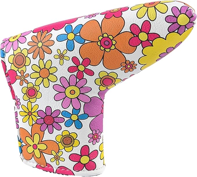Foretra Driver Headcover Golf Club Covers Blade Mallet Putter Cover Alignment Stick Holder Hybrid Fairway Wood Head Cover Flower Pattern Novelty Golf Accessories for Most Brands
