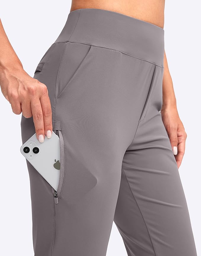 YYV Women's Golf Pants Stretch Work Ankle Pants High Waist Dress Pants with Pockets for Yoga Business Travel Casual