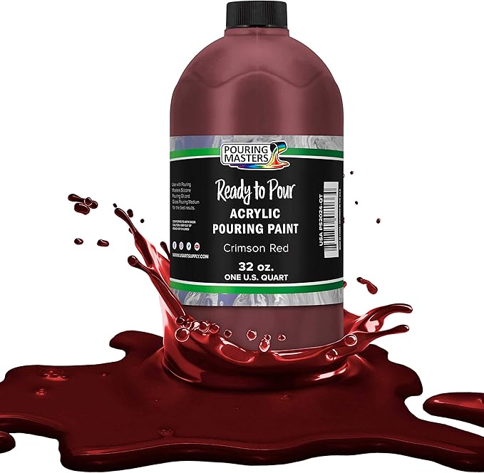 POURING MASTERS Crimson Red Acrylic Ready to Pour Pouring Paint by Pouring+Masters