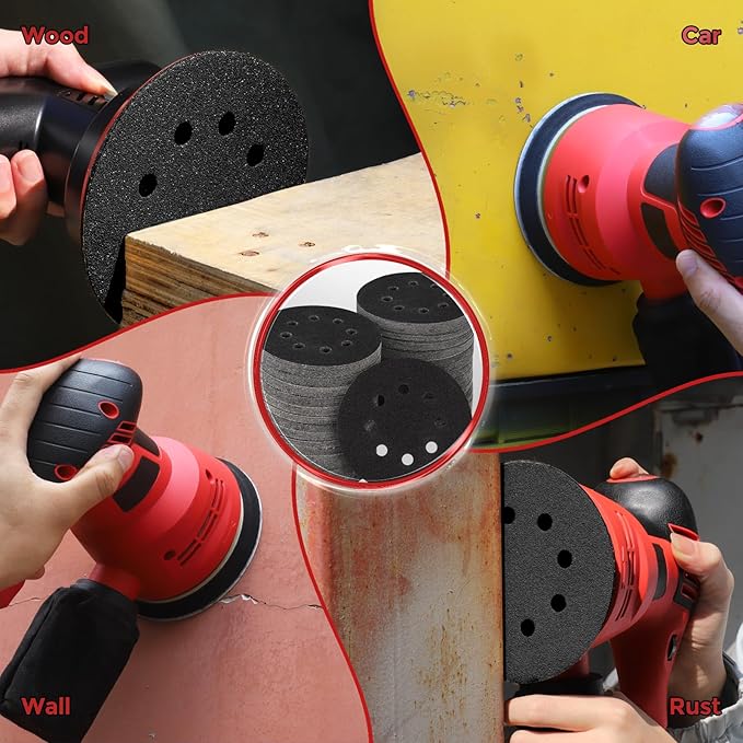 100PCS 5 inch Silicon Carbide Sanding Discs 600 Grit, Wet Dry Orbital 5 Sander - Image 7