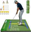(Enlarged×Thickened) Golf Mat 1.22in/1.42in, 5x4ft/5x5ft Dual-Turf Golf Hitting Mat with Ball Tray for Indoor Outdoor, Heavy Duty Commercial Golf Mat, High-Elasticity Golf Practice Mat for Simulator