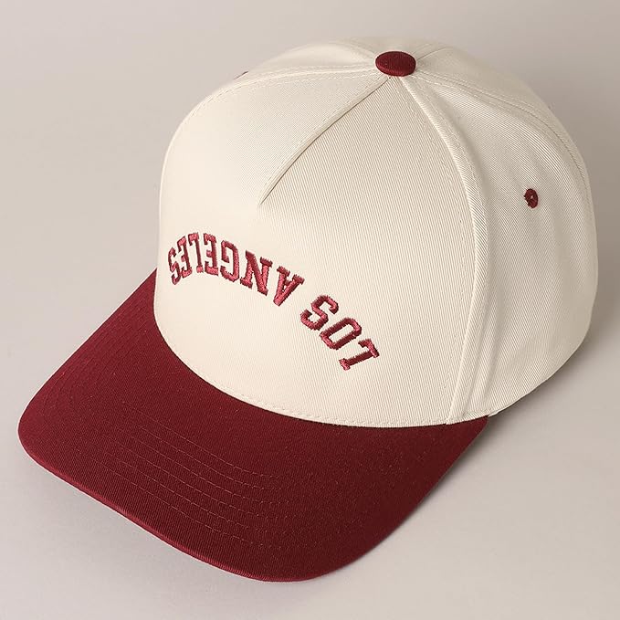 MIRMARU Two-Tone Vintage Canvas Trucker Hats for Men & Women, Adjustable Size Baseball Caps with Trendy Embroidered Design