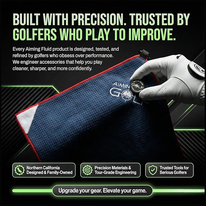Magnetic Towel Club Glove Gear - 3 Stage Cleaning System- Microfiber Rag with Magnet for Golfcart Bags for Men and Women Black, 16" x 40" The 40