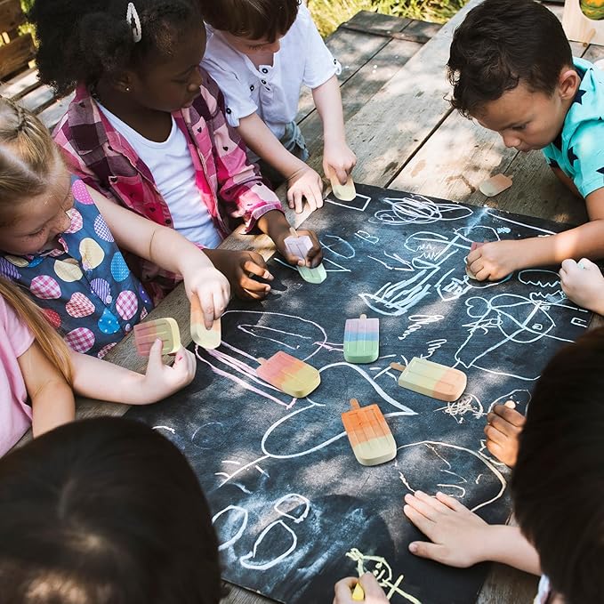 36 Pcs Ice Cream Sidewalk Chalk Set Multicolor Chalk Party Favors Bulk Washable - Image 7