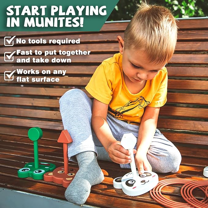 Animal Ring Toss Game Toy Set for Kids, 6 Targets Stands & 36 Rings Combo - Image 3