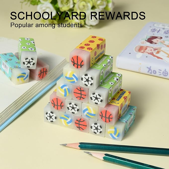 HILAZA 18Pcs Cute Sports Ball Erasers - Image 7