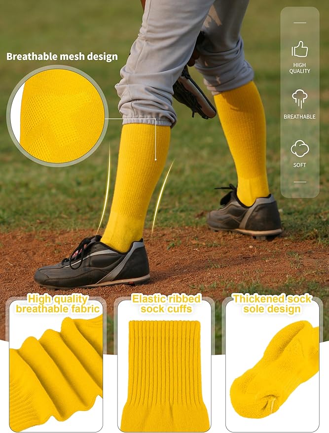 Baseball Socks and Belt Combo Set Cotton Boys Adjustable Baseball Softball Socks and Belt for Boys Girls