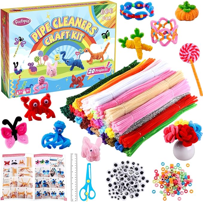 800pcs Pipe Cleaners Crafts Kit, 30 Colors Pipe Cleaners Bulk - Image 7