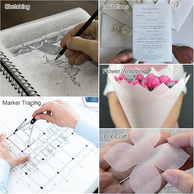 120 Sheets Tracing Paper for Drawing, 8.5”x 11” Trace Paper, Translucent Vellum - Image 6