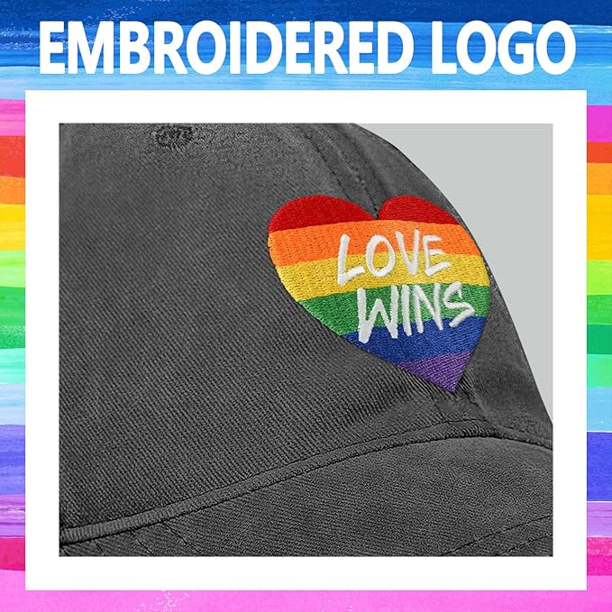 Gay Pride Rainbow Trucker Hat for Men and Women LGBT Embroidered Adjustable Washable LGBTQ Baseball Cap Gifts