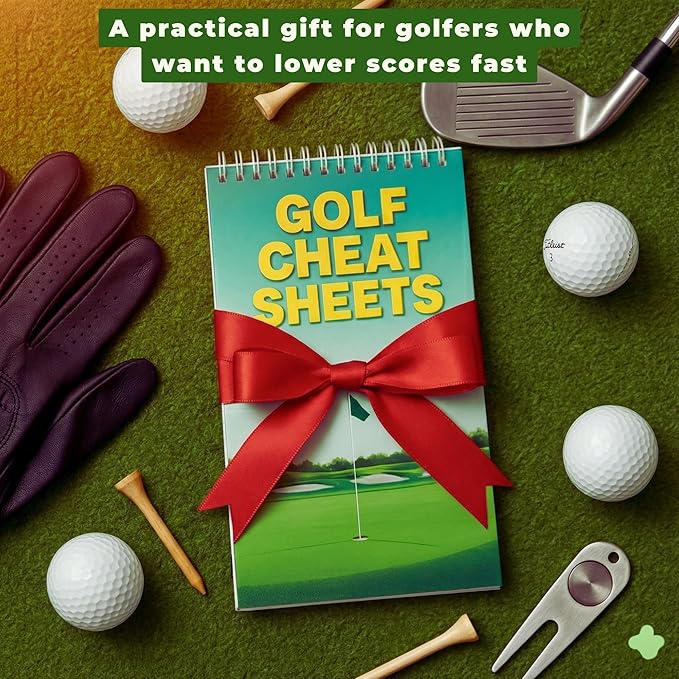 Golf Cheat Sheets - Waterproof Pocket Guide with 175+ Tips for Every Shot - Golf Training Aid Reference Cards for Beginners and Mid-Handicappers - Tear-Resistant Golf Tips Book for the Course