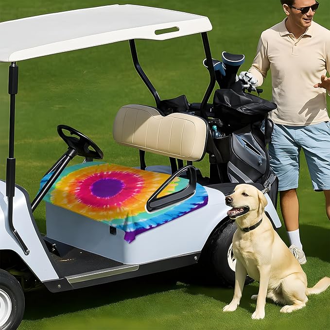 Golf Cart Seat Covers Club Car Golf Cart Accessories for Men Women Golf Carts Seat Towel Blanket 2-Seat Golf Cart Decorations