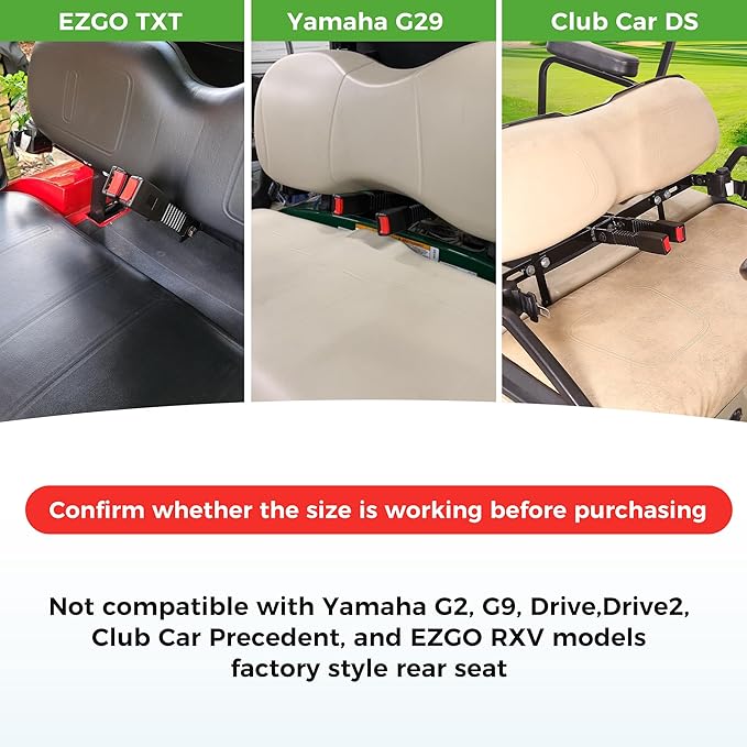 10L0L 2/3-point Golf Cart Seat Belts, 42" Retractable Belts with Bracket Street-Legal Upgrades Fits Most (2+2) /(4+2) Passenger for Yamaha EZGO TXT RXV Club Car DS Golf Carts Front/Rear Seat