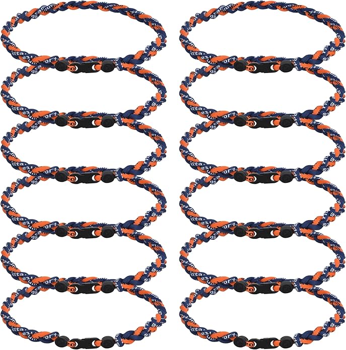 12Pack Baseball Necklaces for Boys, 18inches Braided Rope Tornado Titanium Sports Necklaces, Ideal for Baseball Team Gifts, Party Favors, Baseball Accessories Drip，Multi-Color