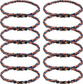 12Pack Baseball Necklaces for Boys, 18inches Braided Rope Tornado Titanium Sports Necklaces, Ideal for Baseball Team Gifts, Party Favors, Baseball Accessories Drip，Multi-Color