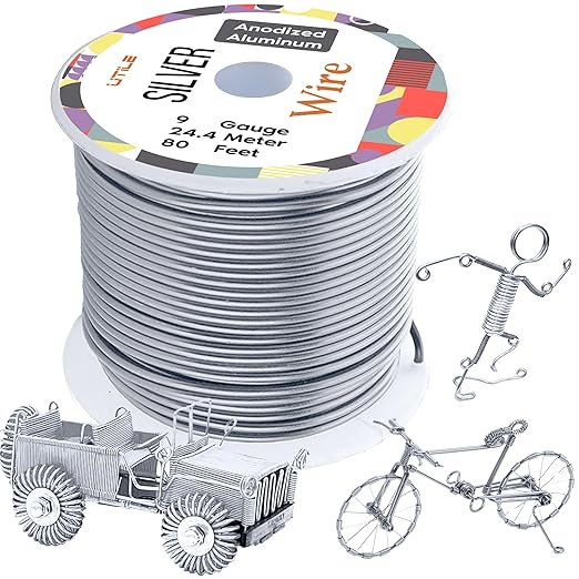 UTILE Armature Aluminum Wire 80 ft 9 Gauge 3.7 mm Anodized Craft Bendable Wire by UTILE