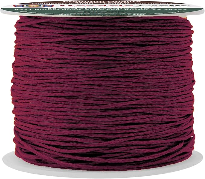 Mandala Crafts 0.5mm 109 Yards Maroon Cotton Waxed Cord by MandalaCrafts