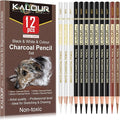 KALOUR Pro Colored Charcoal Drawing Set, 12 Pieces Pastel Chalk Pencils by KALOUR