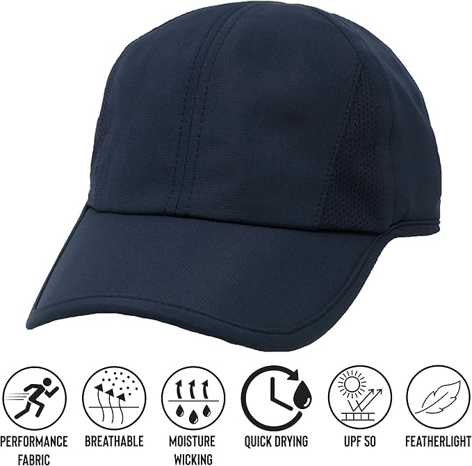 Ponyflo Women’s Ponytail Baseball Cap, Patented Active Feather-Light Hat with Open Back