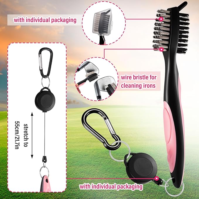 Liliful 12 Pcs Golf Accessories Kit, Include Golf Ball Bag with Hook Towel Tees Magnetic Ball Marker Divot Tool Cleaner Brush for Women Man Gifts
