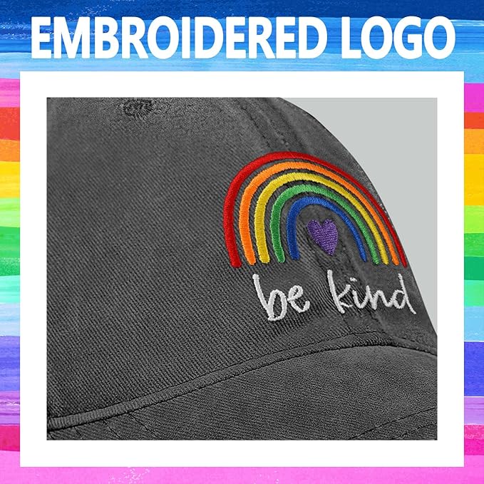 Gay Pride Rainbow Trucker Hat for Men and Women LGBT Embroidered Adjustable Washable LGBTQ Baseball Cap Gifts