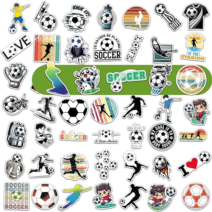 Soccer Party Favors, 12 Pack Soccer Water Bottles with 300 PCS Stickers, 20 oz Sports Squeeze Bottle, BPA-Free Reusable Water Bottles Bulk for Boys, Gifts For Team