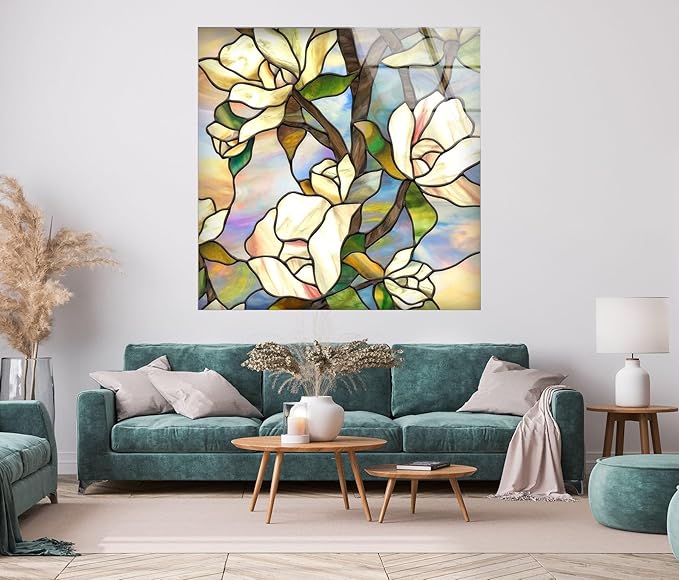 My Photostation.com 27Wx43H'' Stained Magnolia Glass Wall Art Tempered Glass - Image 5