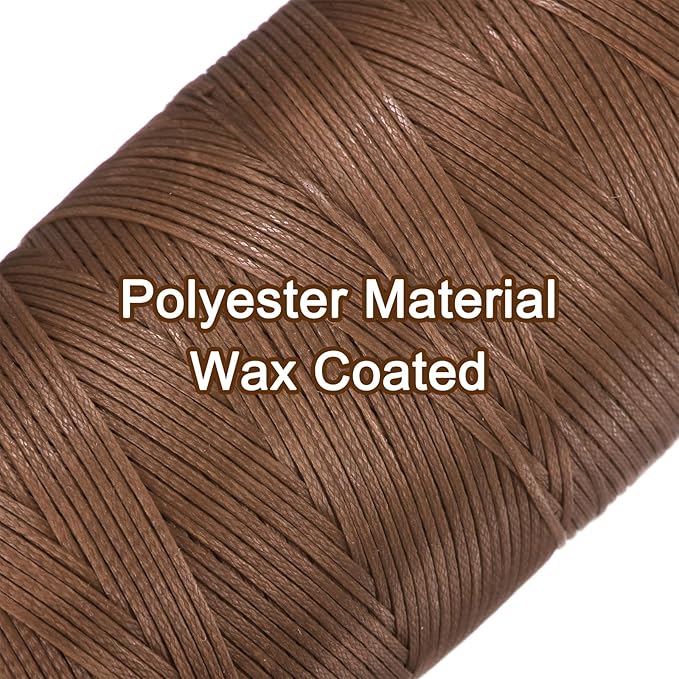 Uxcell 150D 0.8mm Flat Waxed Thread, 284 Yards, Light Brown, 1 Roll - Image 4