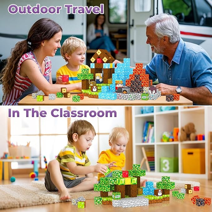 Magnetic Blocks, Magnetic Tiles Building Blocks, Magnet Cubes Toddler Kids Toys - Image 6