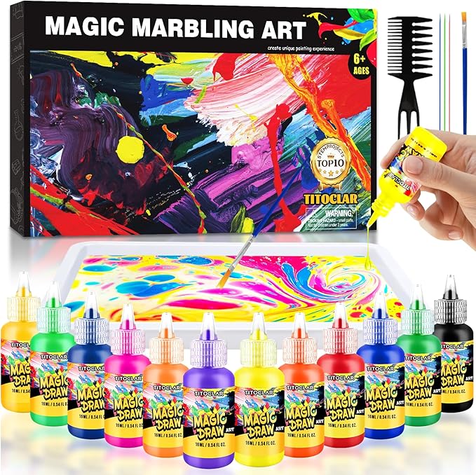 Water Marbling Paint Kit, Arts and Crafts by Titoclar