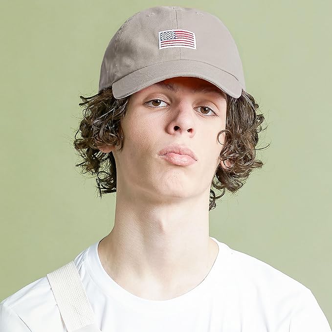 USA Flag & Embroidery Premium 100% Cotton Low Profile Adjustable Baseball Dad Cap
